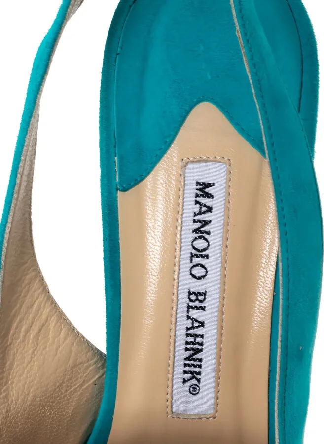 Pre-owned 100mm slingback peep-toe sandals - Image 5
