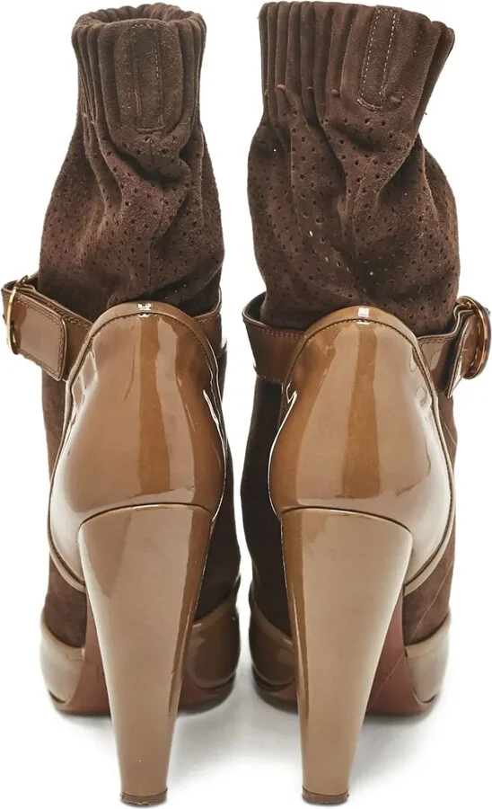 pre-owned 100mm Sock suede ankle boots - Image 3