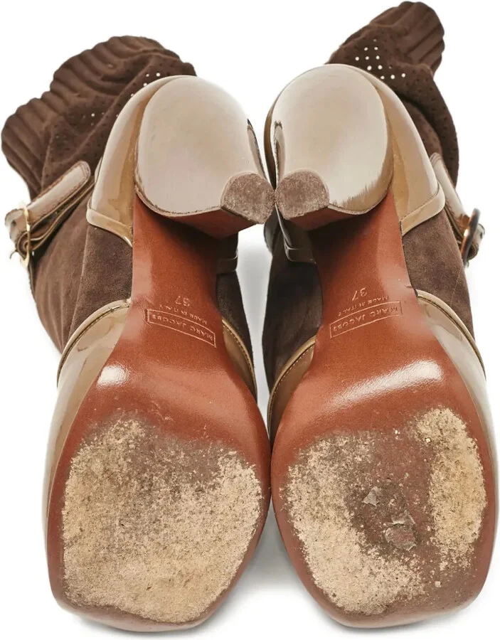 pre-owned 100mm Sock suede ankle boots - Image 5