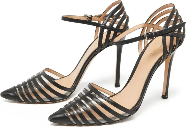 Pre-owned 100mm strappy leather pumps - Image 2