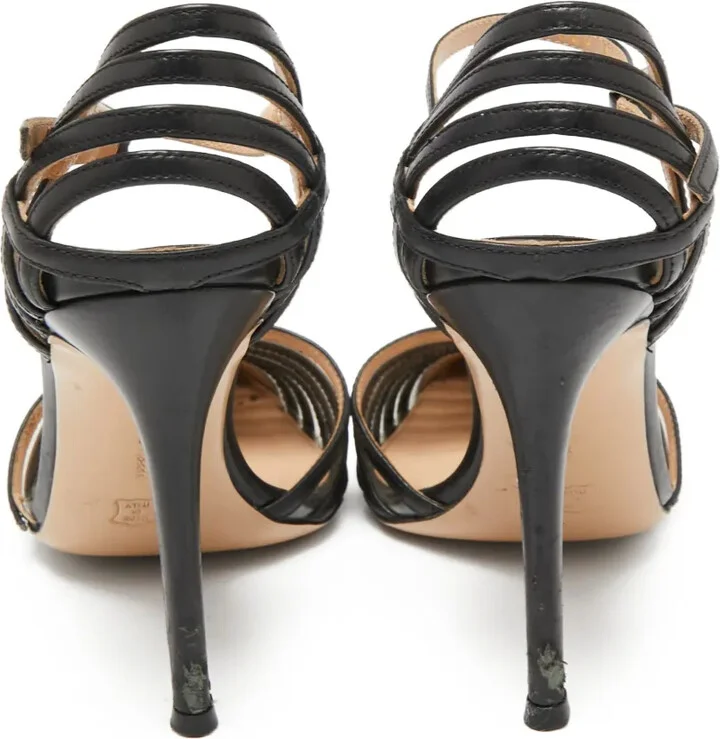Pre-owned 100mm strappy leather pumps - Image 4