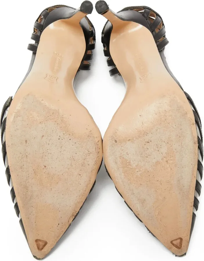 Pre-owned 100mm strappy leather pumps - Image 5