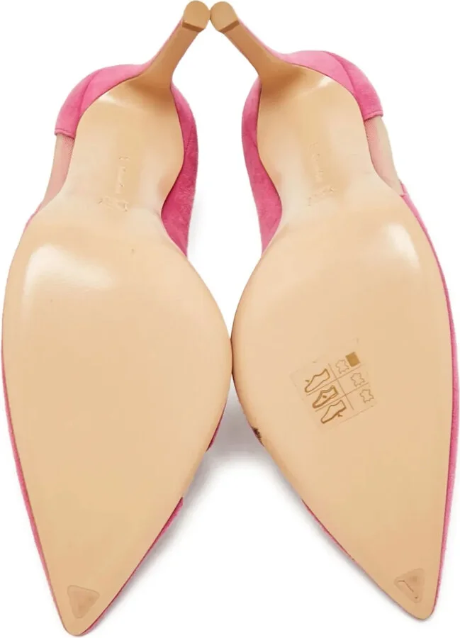 Pre-Owned 100mm Suede-Panelled Pumps - Image 4