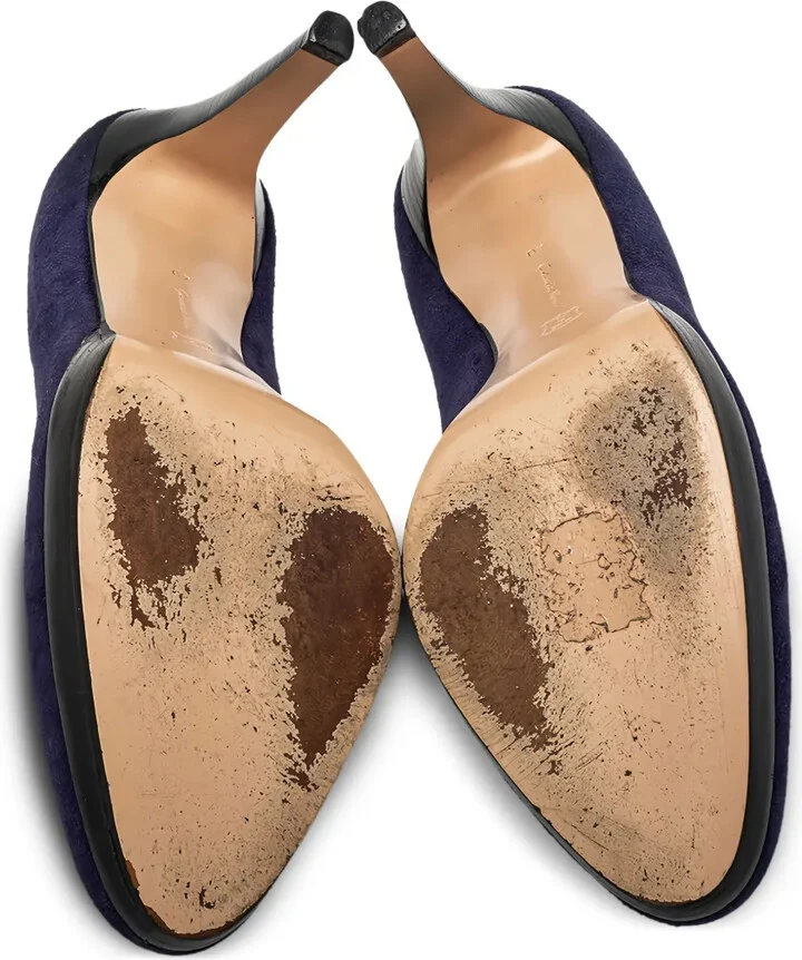 Pre-Owned 100mm Suede Pumps - Image 5