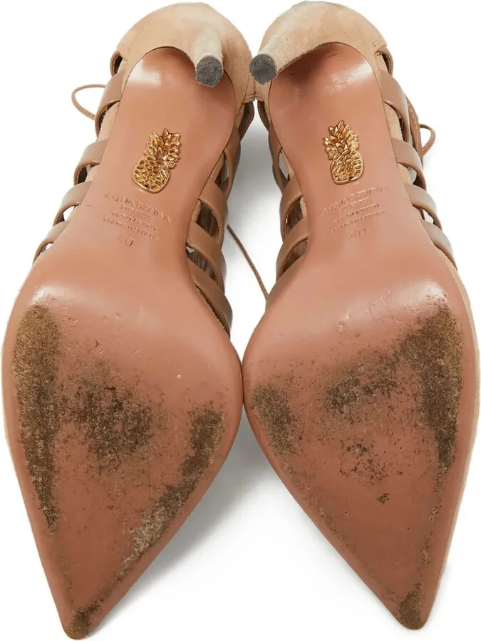 Pre-Owned 100mm Suede Pumps - Image 4