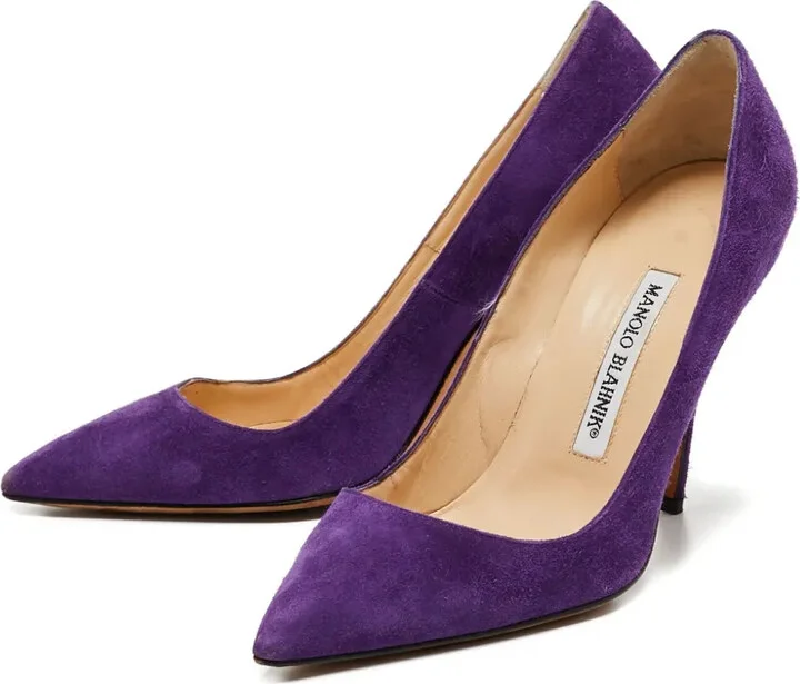 Pre-owned 100mm suede pumps - Image 2