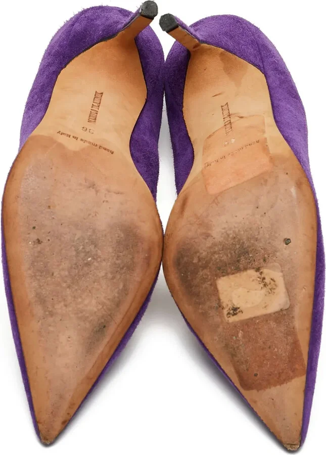 Pre-owned 100mm suede pumps - Image 4
