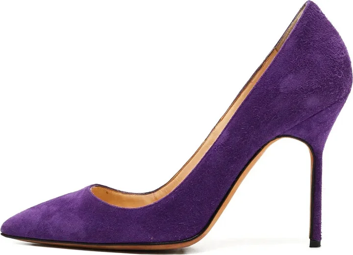 Pre-owned 100mm suede pumps