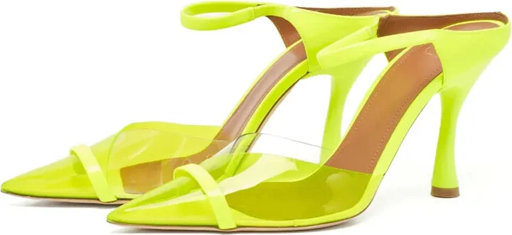 Pre-Owned 100mm Transparent-Panel Pointed Mules - Image 2