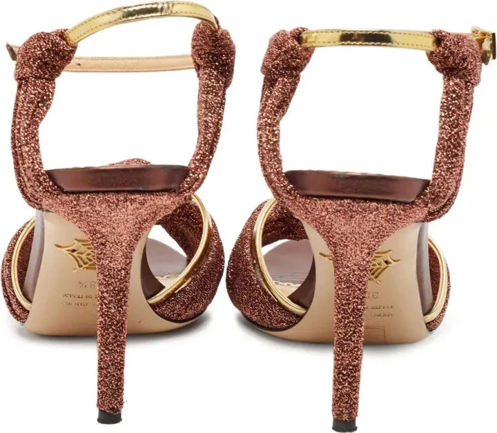 Pre-Owned 100mm Twisted Lurex Sandals - Image 3