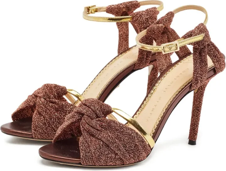 Pre-Owned 100mm Twisted Lurex Sandals - Image 4