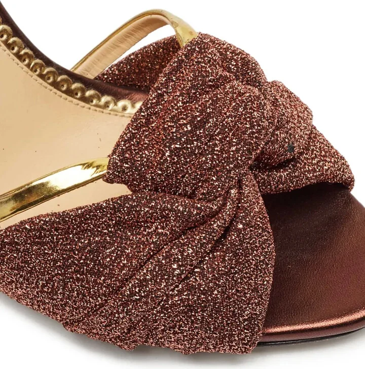 Pre-Owned 100mm Twisted Lurex Sandals - Image 5