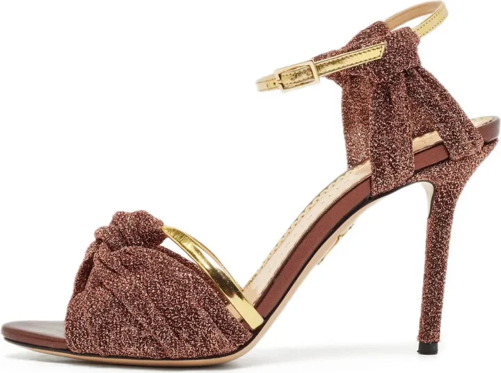 Pre-Owned 100mm Twisted Lurex Sandals