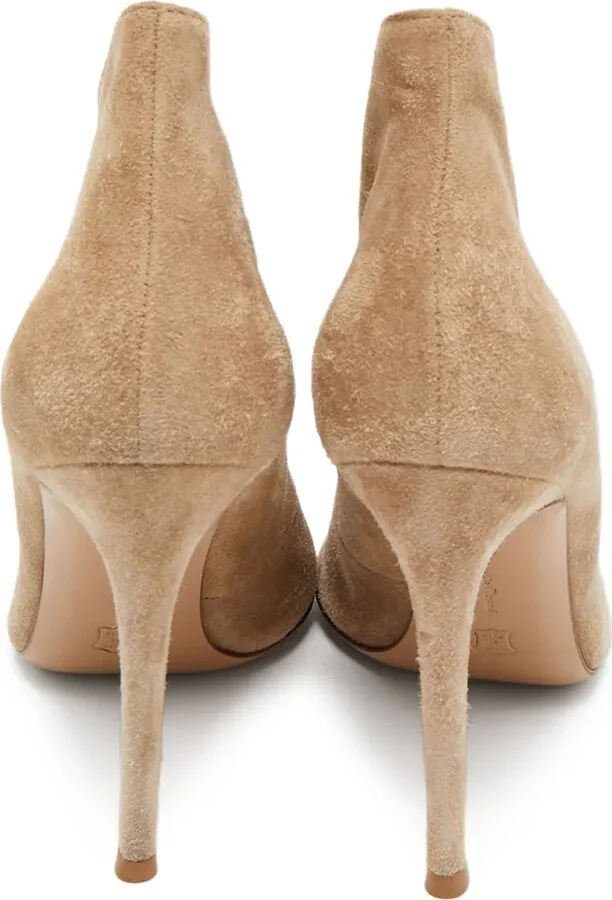 Pre-owned 100mm V-cut peep-toe boots - Image 4