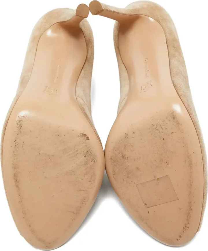 Pre-owned 100mm V-cut peep-toe boots - Image 5
