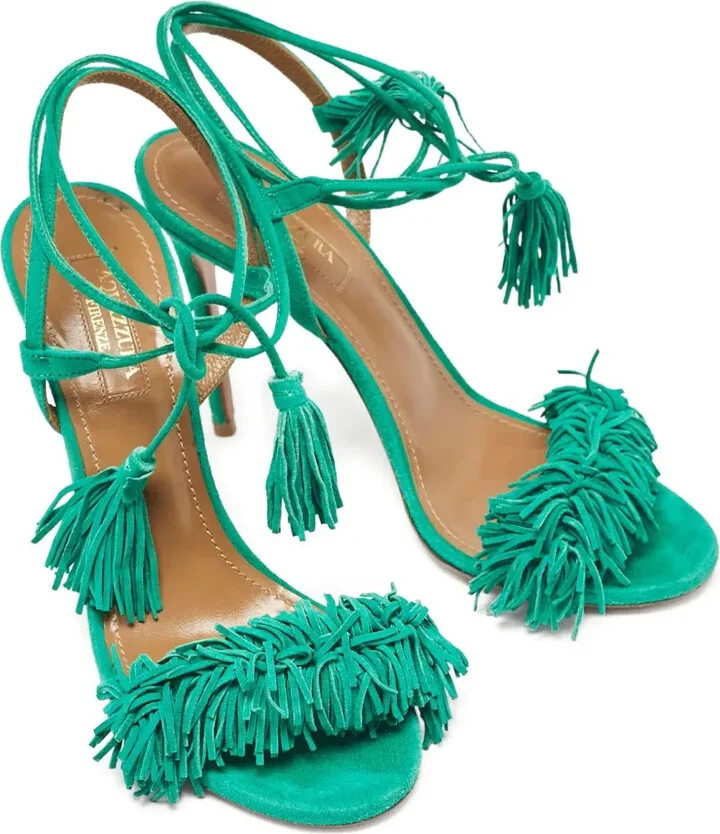 pre-owned 105mm Capri fringed stiletto sandals - Image 2