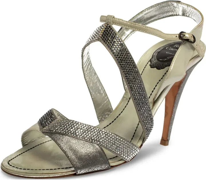 Pre-Owned 105mm Crystal-Emebllished Sandals - Image 2