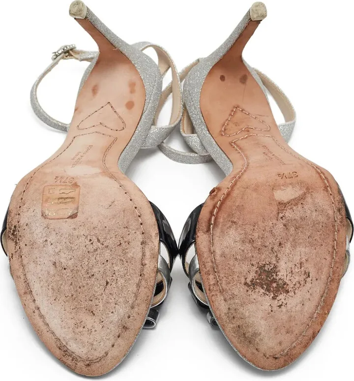 Pre-Owned 105mm Glitter-Embellished Sandals - Image 5