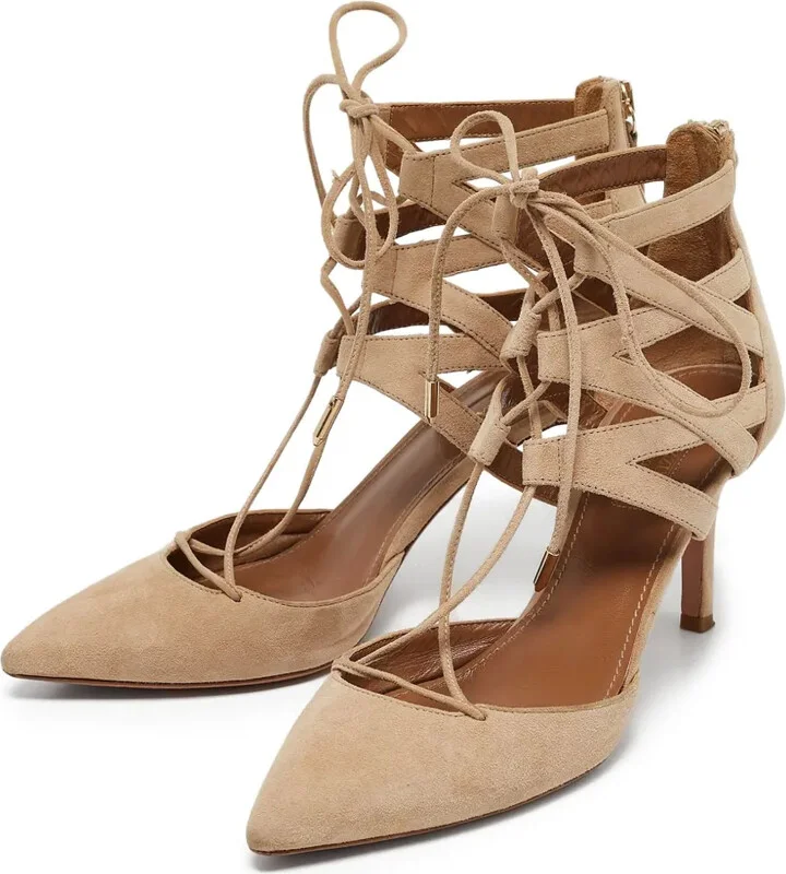Pre-Owned 105mm Lace-Up Pumps - Image 3