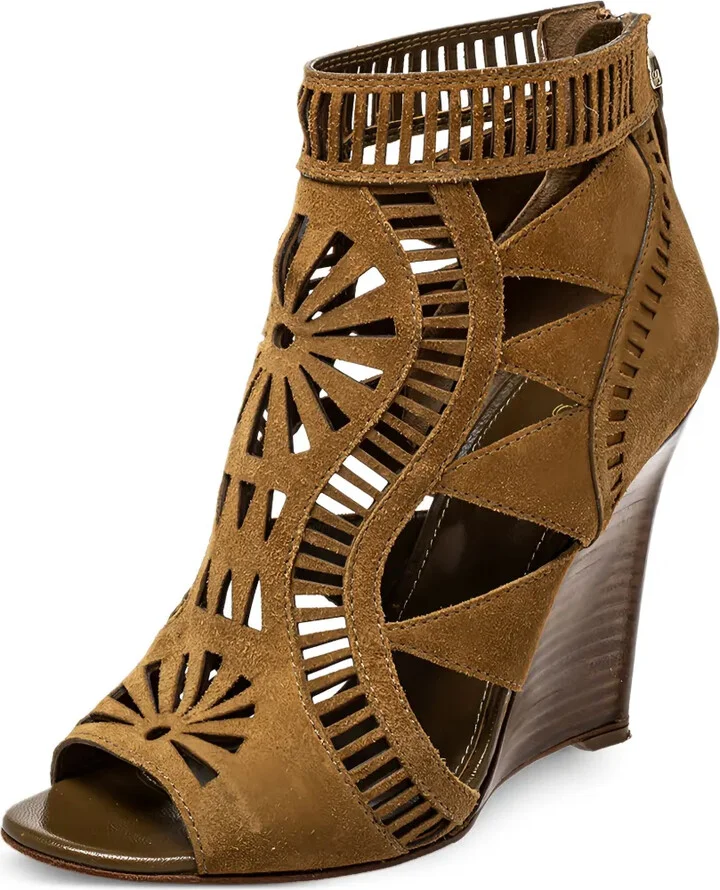 Pre-Owned 105mm Laser-Cut Wedge Boots - Image 2