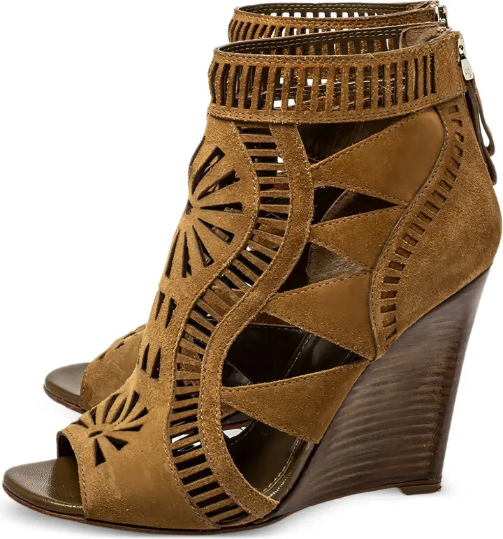 Pre-Owned 105mm Laser-Cut Wedge Boots - Image 4