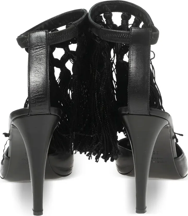 Pre-Owned 105mm Leather Fringed Pumps - Image 3