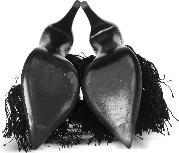 Pre-Owned 105mm Leather Fringed Pumps - Image 4