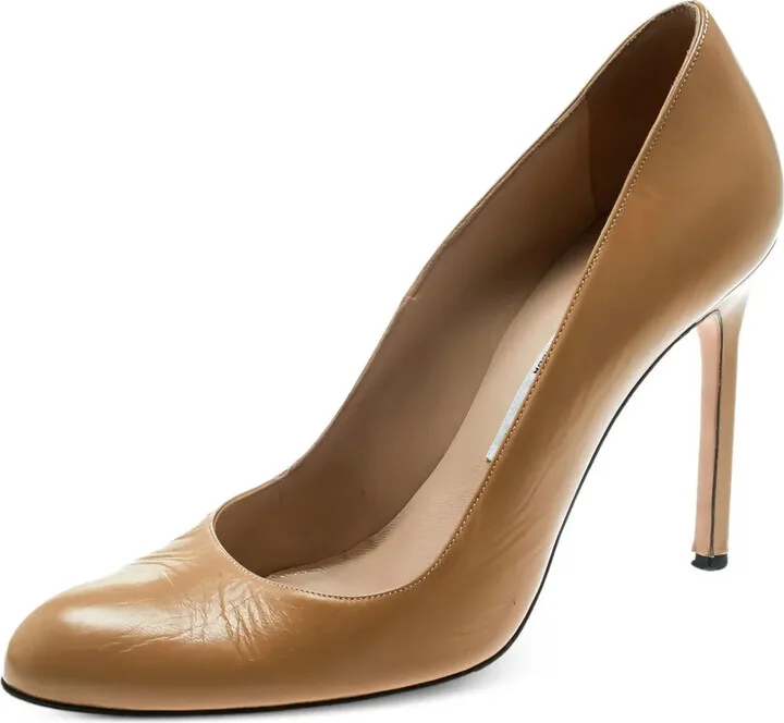 Pre-owned 105mm leather pumps - Image 2