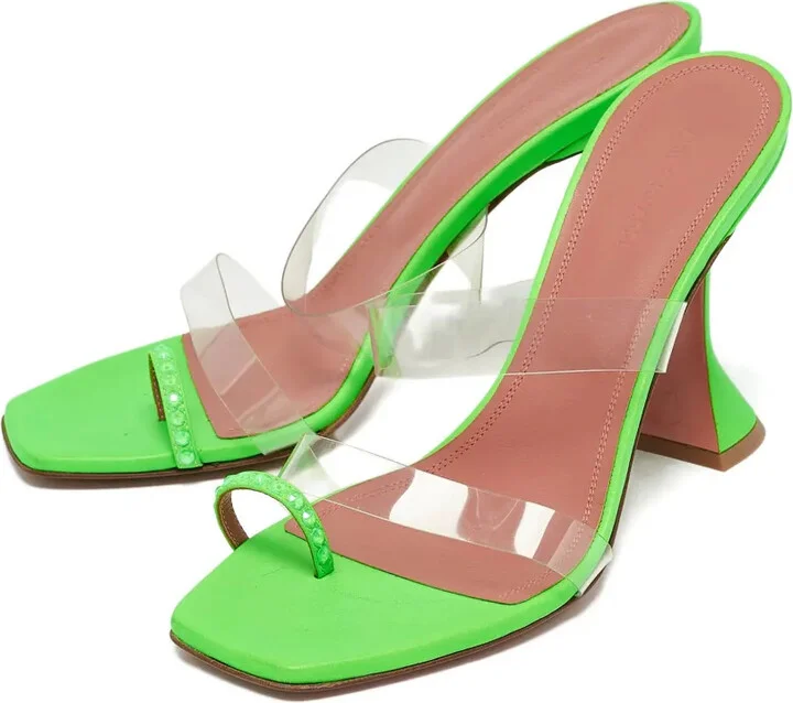Pre-owned 105mm leather sculpted-heel sandals - Image 2