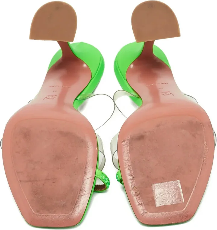 Pre-owned 105mm leather sculpted-heel sandals - Image 4
