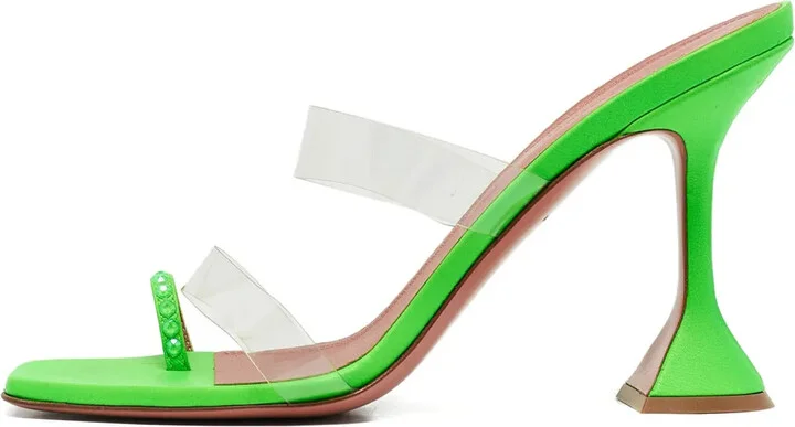 Pre-owned 105mm leather sculpted-heel sandals