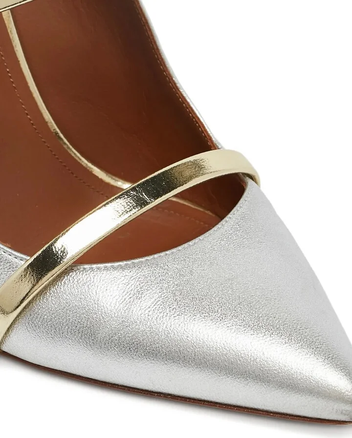 pre-owned 105mm Maureen metallic leather pointed-toe mules - Image 5