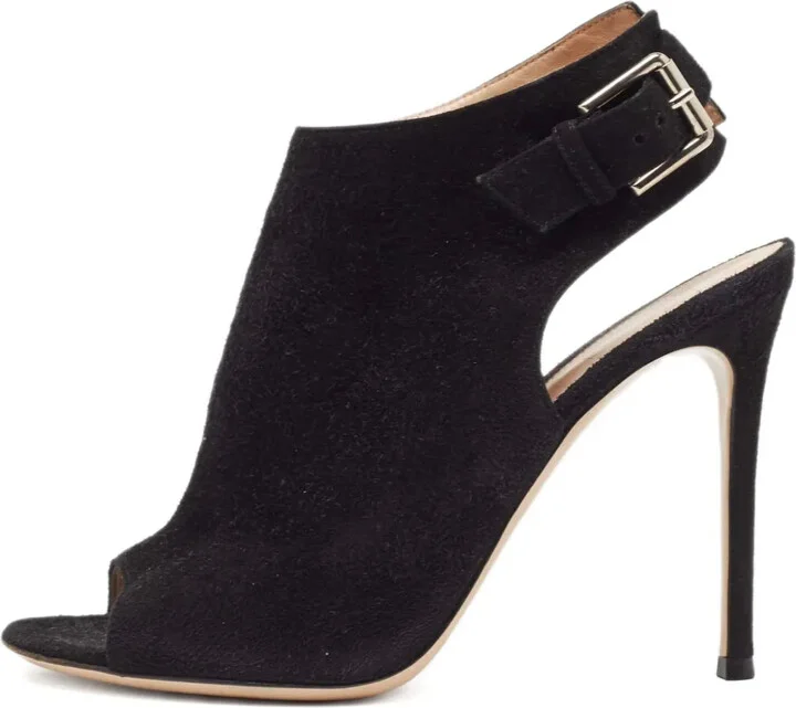 Pre-owned 105mm peep-toe ankle boots
