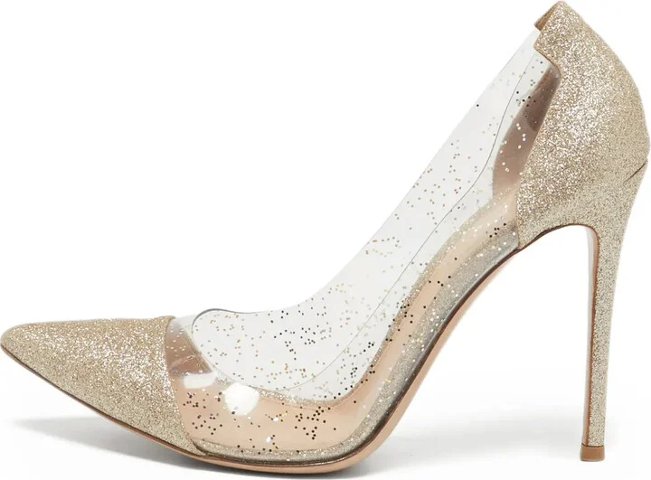 pre-owned 105mm Plexi glitter-embellished pointed-toe pumps