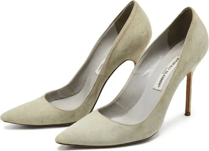 Pre-Owned 105mm Pointed-Toe Suede Pumps - Image 4