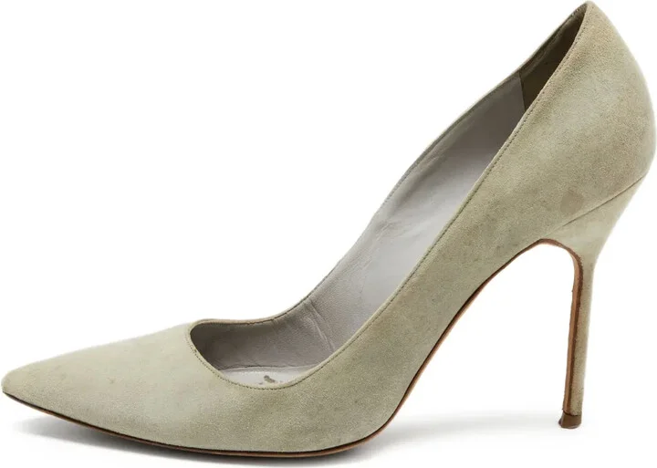 Pre-Owned 105mm Pointed-Toe Suede Pumps