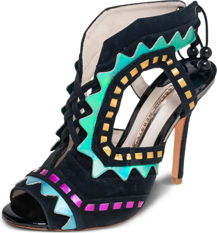 pre-owned 105mm Riko cut-out sandals - Image 2