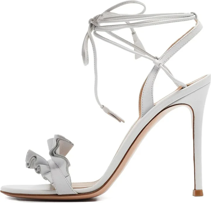 Pre-Owned 105mm Ruffled-Strap Sandals