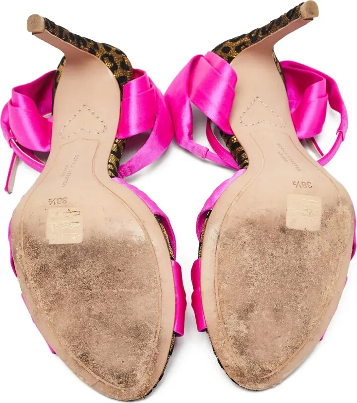 Pre-Owned 105mm Satin Bow-Embellished Sandals - Image 3