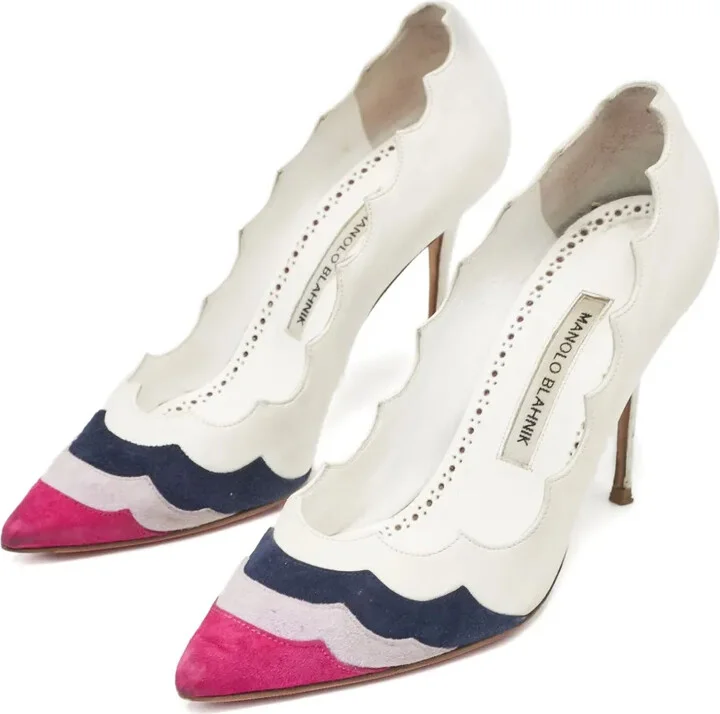 Pre-owned 105mm scalloped pumps - Image 2