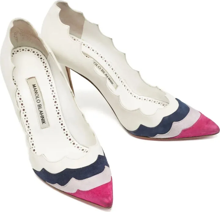 Pre-owned 105mm scalloped pumps - Image 3