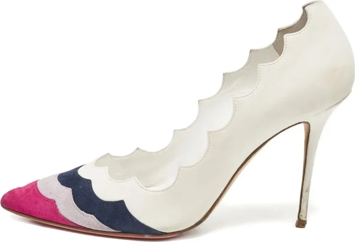 Pre-owned 105mm scalloped pumps