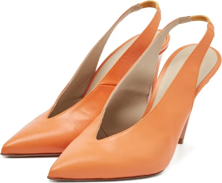 Pre-Owned 105mm Slingback Leather Pumps - Image 2