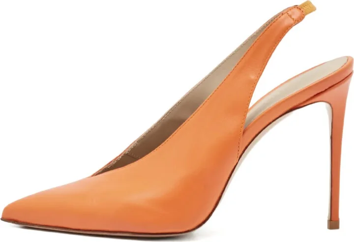 Pre-Owned 105mm Slingback Leather Pumps