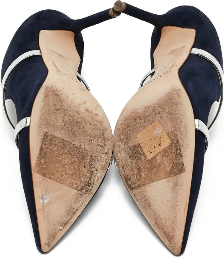 Pre-Owned 105mm Suede Mules - Image 4