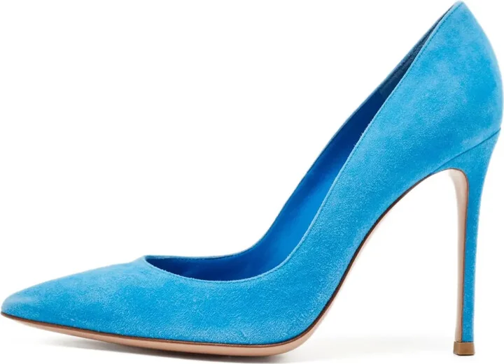 Pre-owned 105mm suede pumps