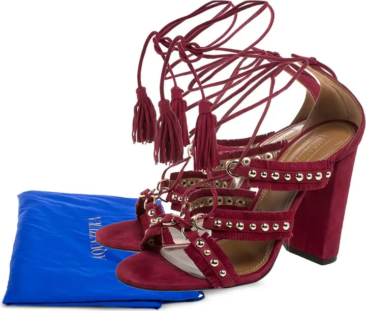 Pre-Owned 105mm Tassel Studded Sandals - Image 2