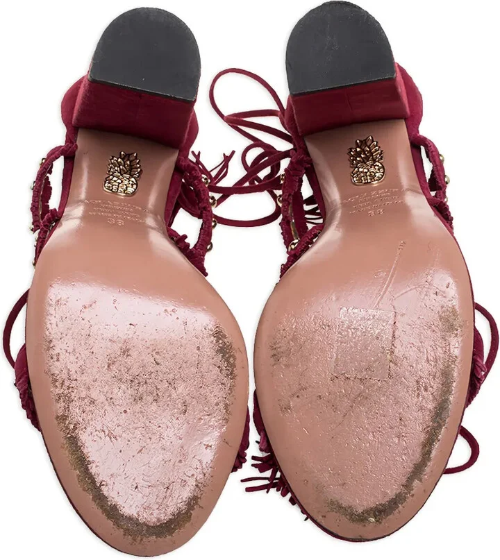 Pre-Owned 105mm Tassel Studded Sandals - Image 4