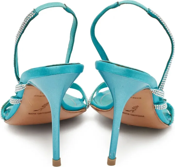 Pre-owned 110mm crystal-bow slingback sandals - Image 3