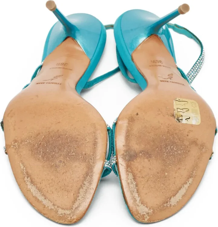 Pre-owned 110mm crystal-bow slingback sandals - Image 4